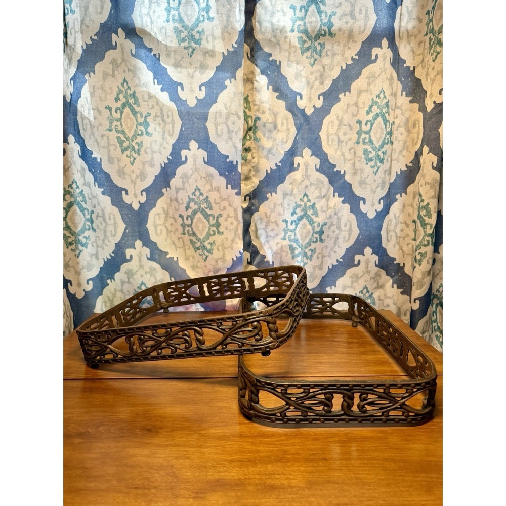 Two Southern‎ Living Claremont Cast Iron 9.75 x 14 Casserole Caddy/Trivet Stands